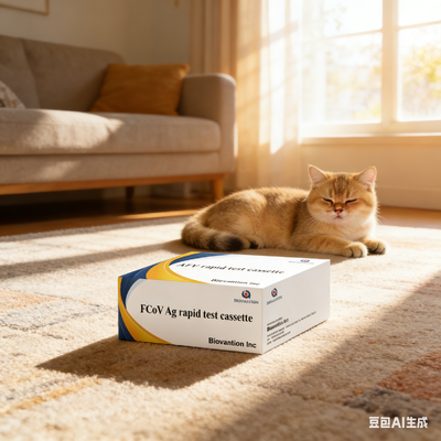 Feline FCoV Antigen Rapid Test Kit with High Sensitivity and 5-10 Minute Results Using Double Antibody Sandwich Method