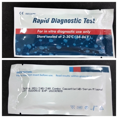 শেল্ফ স্থিতিশীল ডেঙ্গু Ns1 Ag ক্যাসেট WB/S/P নমুনার ফলাফলের জন্য র্যাপিড কল্লয়েডাল গোল্ড টেস্ট