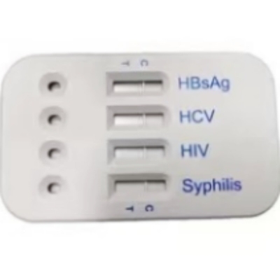 Biovantion HBsAg HCV HIV সিফিলিস 4 ইন 1 র্যাপিড টেস্ট কার্ড মানব পরীক্ষার জন্য 96 টি পরীক্ষা সহজ অপারেশন