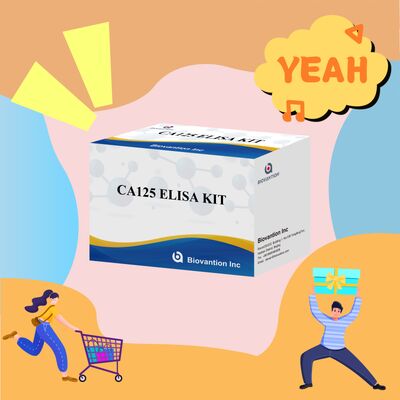 উচ্চ সংবেদনশীলতা CA125 ELISA টেস্ট কিট 96 টি পরীক্ষা এবং সঠিক ক্যান্সার নির্ণয়ের জন্য 1 ঘন্টা পরীক্ষার সময় সহ