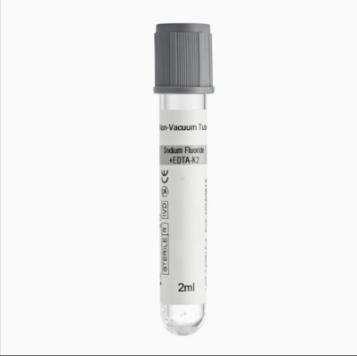সিনি মেডিকেল সোডিয়াম ফ্লোরাইড + EDTA-K2 নন-ভ্যাকুয়াম রক্ত সংগ্রহ টিউব
